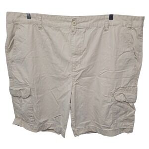 Tommy Hilfiger Mens Cargo Shorts Tan Khaki Cotton Size 46 Utility Flat Front
